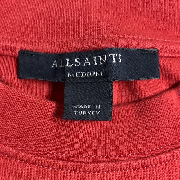 AllSaints Lisa Haven Tee Red Organic Cotton T-Shirt Medium - Picture 7 of 7